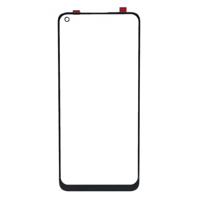 Replacement Front Glass For Realme 8 Black By - Maxbhi Com