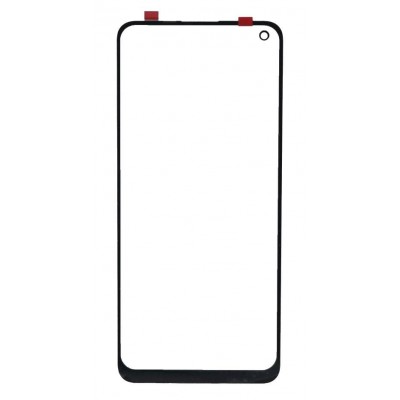 Replacement Front Glass For Realme 8 Black By - Maxbhi Com