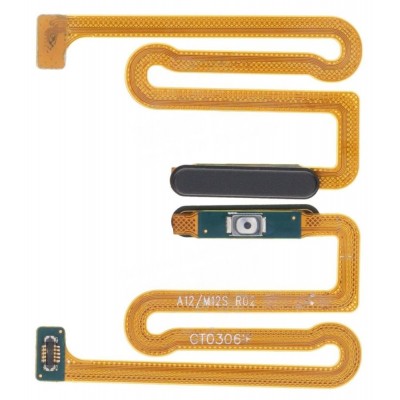 Fingerprint Sensor Flex Cable For Samsung Galaxy A12 2021 Black By - Maxbhi Com