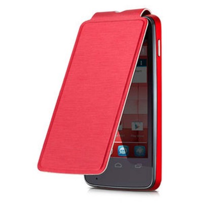 Flip Cover for Alcatel One Touch M'Pop - Cherry Red