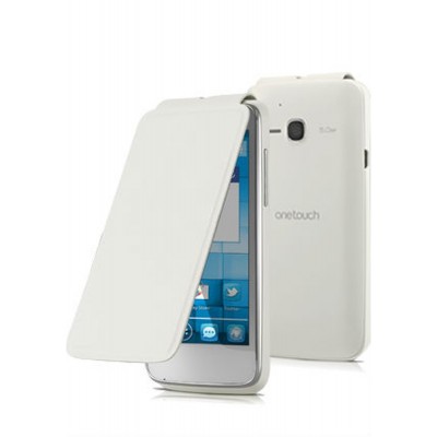 Flip Cover for Alcatel One Touch X'Pop - Pure White