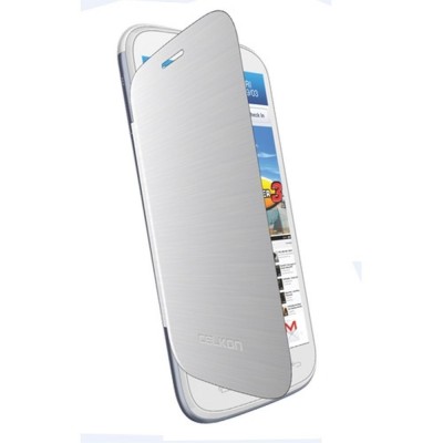 Flip Cover for Celkon A118 - White
