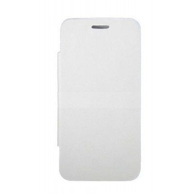 Flip Cover for Lava 3G 402 - Metallic White