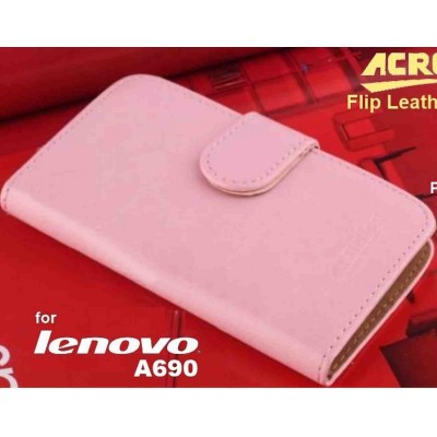 Flip Cover for Lenovo A690 - Pink