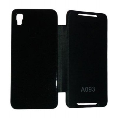 Flip Cover for Micromax A093 Canvas Fire - Black & Gold