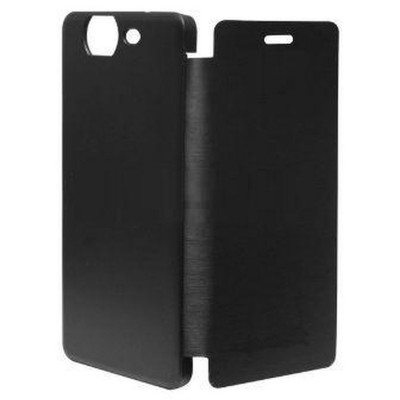 Flip Cover for Micromax A300 Canvas Gold - Black