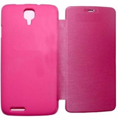 Flip Cover for Micromax A77 Canvas Juice - Pink