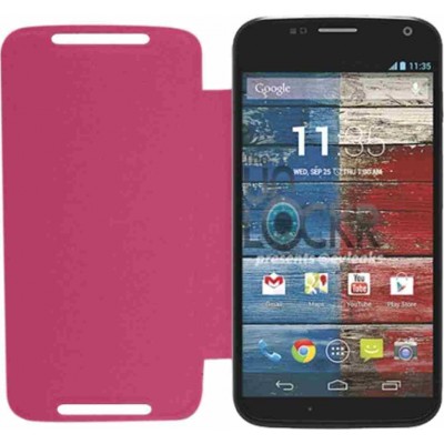 Flip Cover for Motorola Moto G (2nd Gen) Dual SIM - Pink