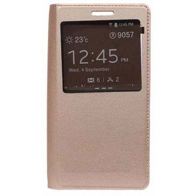 Flip Cover for Samsung E500M with dual SIM - Gold