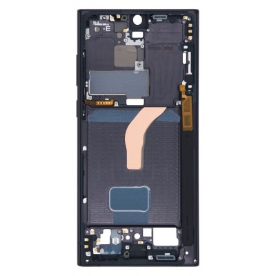 Lcd Frame Middle Chassis For Samsung Galaxy S22 Ultra 5g Black By - Maxbhi Com