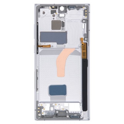 Lcd Frame Middle Chassis For Samsung Galaxy S22 Ultra 5g White By - Maxbhi Com