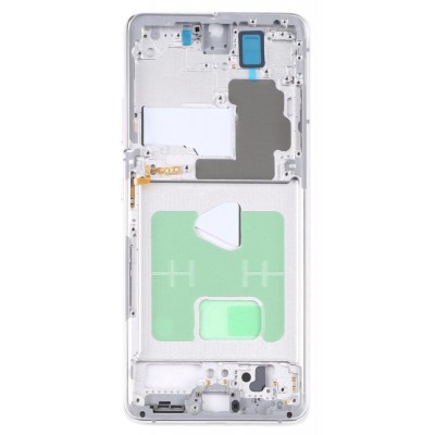 Lcd Frame Middle Chassis For Samsung Galaxy S21 Ultra Silver By - Maxbhi Com