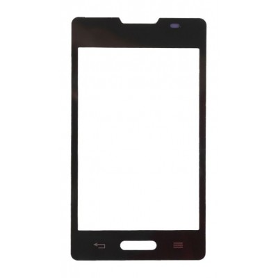 Replacement Front Glass For Lg Optimus L4 Ii E440 Black By - Maxbhi Com