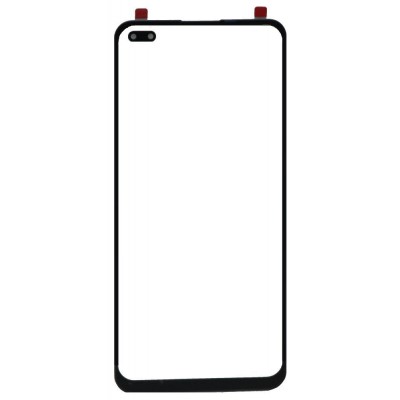 Replacement Front Glass For Oppo F17 Pro Black By - Maxbhi Com
