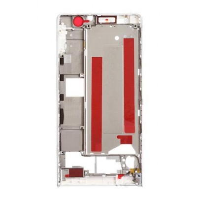 Lcd Frame Middle Chassis For Huawei Ascend P6 With Dual Sim White By - Maxbhi Com