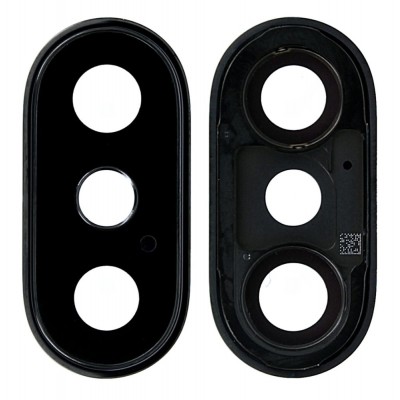Camera Lens Glass with Frame for Apple iPhone X Black