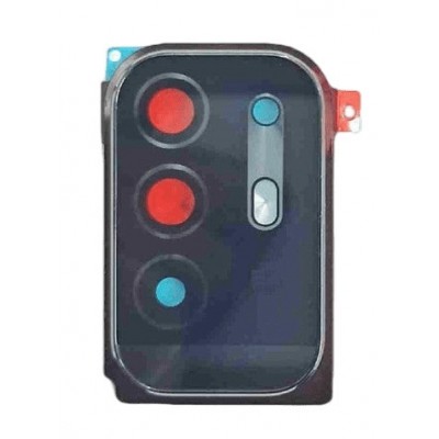 Camera Lens Glass With Frame For Oppo A94 5g Black By - Maxbhi Com
