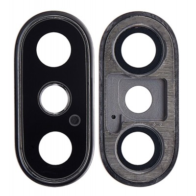 Camera Lens Glass with Frame for Apple iPhone XS Grey