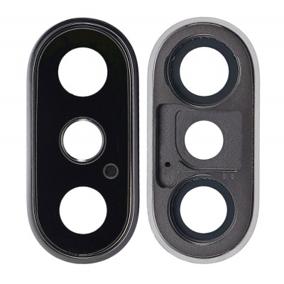 Camera Lens Glass with Frame for Apple iPhone XS Max Silver