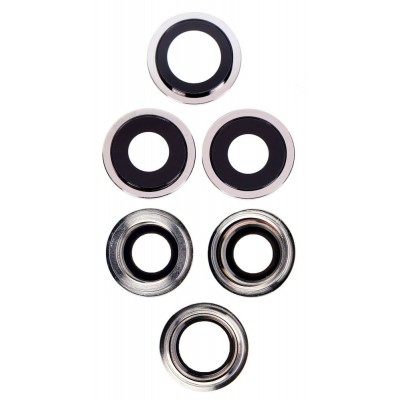 Camera Lens Glass with Frame for Apple iPhone 12 Pro Max Silver