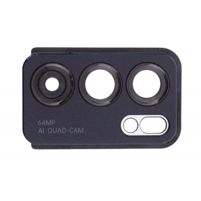 Camera Lens Glass With Frame For Oppo Reno6 5g Black By - Maxbhi Com