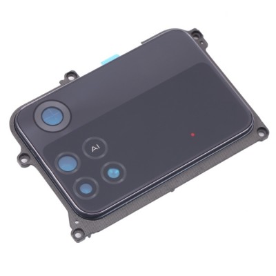 Camera Lens Glass With Frame For Xiaomi Poco M4 Pro Black By - Maxbhi Com