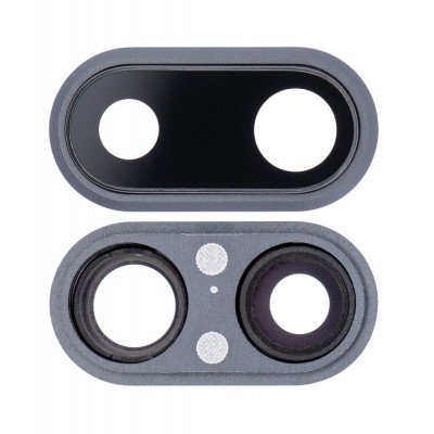 Camera Lens Glass with Frame for Apple iPhone 8 Plus Black