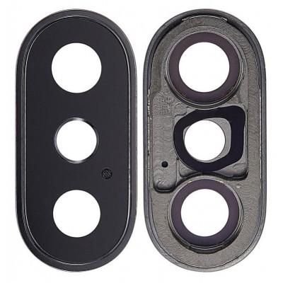 Camera Lens Glass with Frame for Apple iPhone X 256GB Black