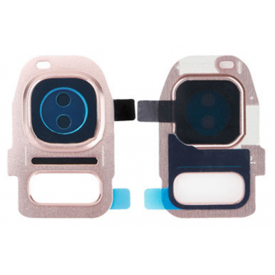 Camera Lens Glass With Frame For Samsung Galaxy S7 Pink Gold By - Maxbhi Com
