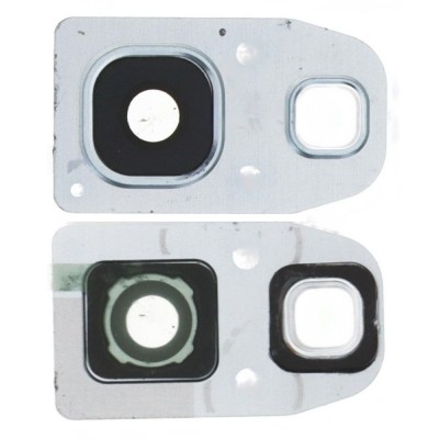 Camera Lens Glass With Frame For Samsung Galaxy A7 2017 White By - Maxbhi Com