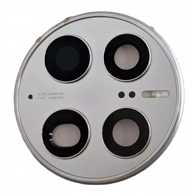 Camera Lens Glass With Frame For Huawei Mate 50 Pro White By - Maxbhi Com