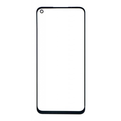 Replacement Front Glass For Realme Narzo 30 Black By - Maxbhi Com