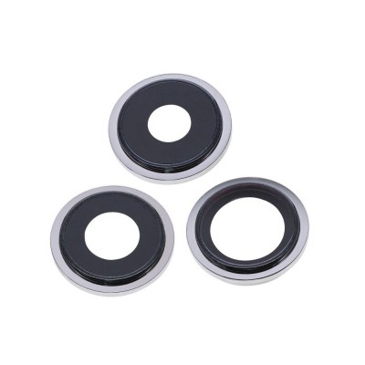 Camera Lens Glass with Frame for Apple iPhone 13 Pro Max Silver