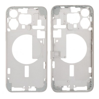 Lcd Frame Middle Chassis For Apple Iphone 15 Pro Max White By - Maxbhi Com