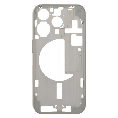 Lcd Frame Middle Chassis For Apple Iphone 15 Pro White By - Maxbhi Com