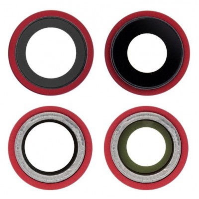 Camera Lens Glass with Frame for Apple iPhone 12 Red