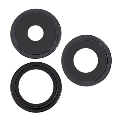 Camera Lens Glass With Frame For Apple Iphone 15 Pro Max Black By - Maxbhi Com