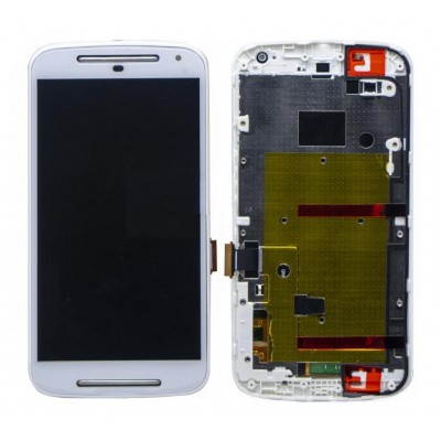Lcd With Touch Screen For Motorola Moto G 2nd Gen Dual Sim White By - Maxbhi Com