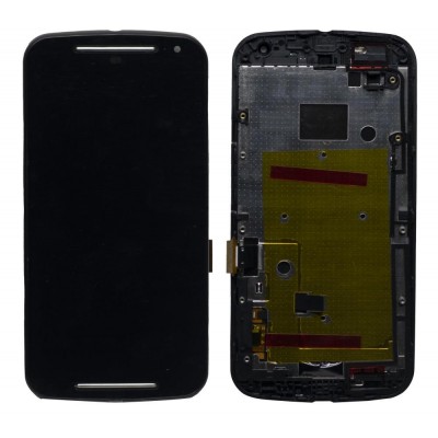 Lcd With Touch Screen For Motorola Moto G Dual Sim 2014 Black By - Maxbhi Com