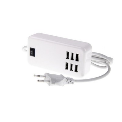 6 Port Multi USB HighQ Fast Charger for Intex Brave LX - Maxbhi.com