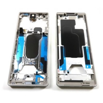 Lcd Frame Middle Chassis For Sony Xperia 5 V Silver By - Maxbhi Com