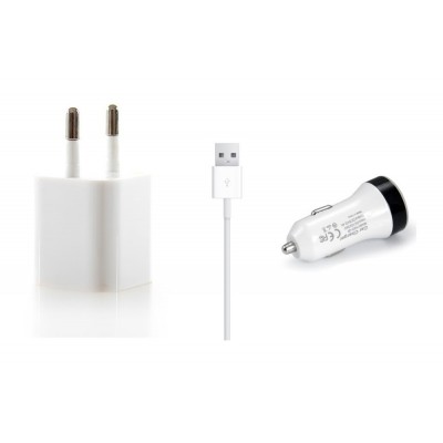3 in 1 Charging Kit for Spice M-5365 Boss Killer with Wall Charger, Car Charger & USB Data Cable - Maxbhi.com