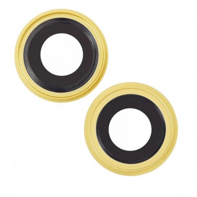 Camera Lens Glass with Frame for Apple iPhone 14 Yellow