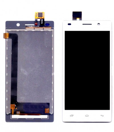 Lcd With Touch Screen For Intex Aqua Power Plus White By - Maxbhi Com