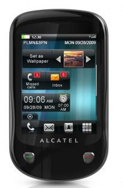 LCD with Touch Screen for Alcatel OT-710 - Black