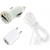 3 in 1 Charging Kit for Intex IN 777 3G Gold with USB Wall Charger, Car Charger & USB Data Cable