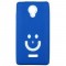 Smiley Back Case for Micromax A74 Canvas Fun Black with Blue