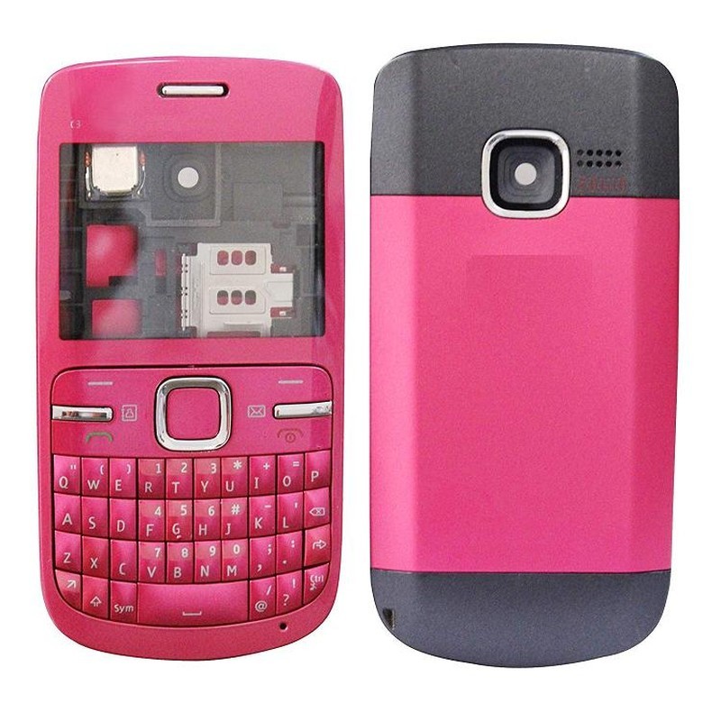 Stylish Nokia C3 Back Case Full Body Housing For Nokia C3 Pink
